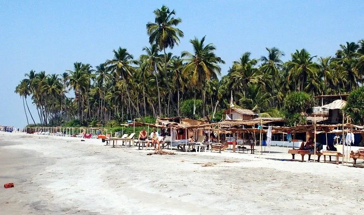 Beachfront view of a luxury resort in Goa with stunning ocean view